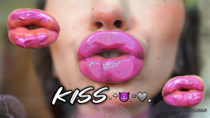 Nasty Messy Purple Lipgloss Kiss + Spit Kissing