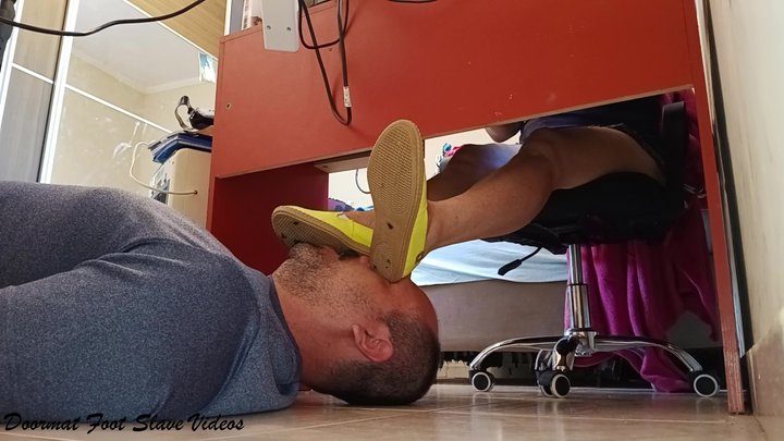 Footstool after wearing flat all day long