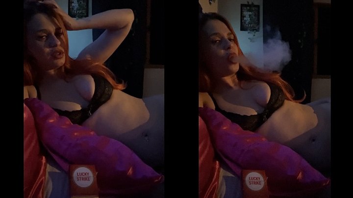 Last cigarette in bed in the dark – cork Lucky Strike