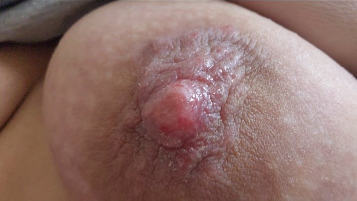 Hard Nipples Extreme Close Up - Detailed Pink Nipple View