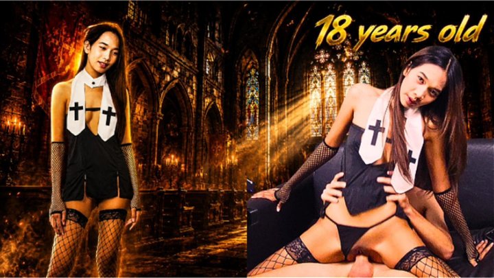 4k Innocent Asian nun was begging for this BWC