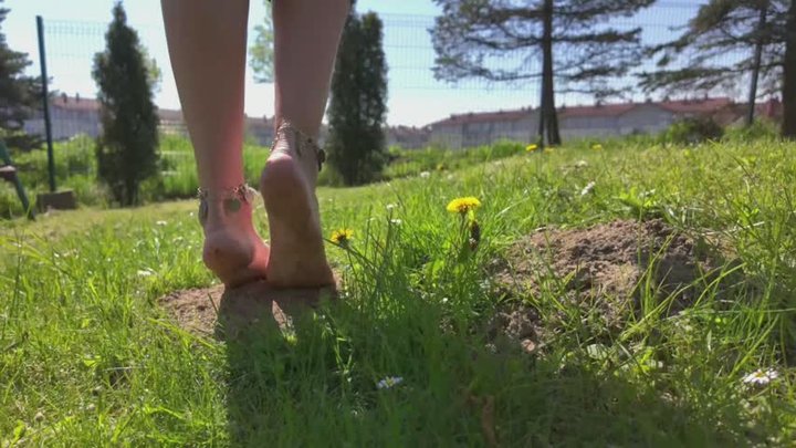 Redhead Ruslana In Lingerie Use Him As Footrest After Barefoot Walking - 4K