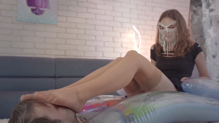 Stella In Stripe Tan Stockings On Air Mattress - HD 2560x1440