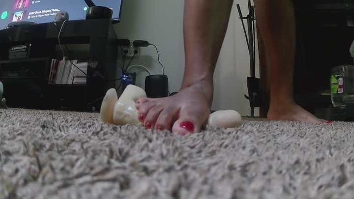 foot domination - Goddess MXDominion Tramples a Helpless dildo With Her Bare Sol