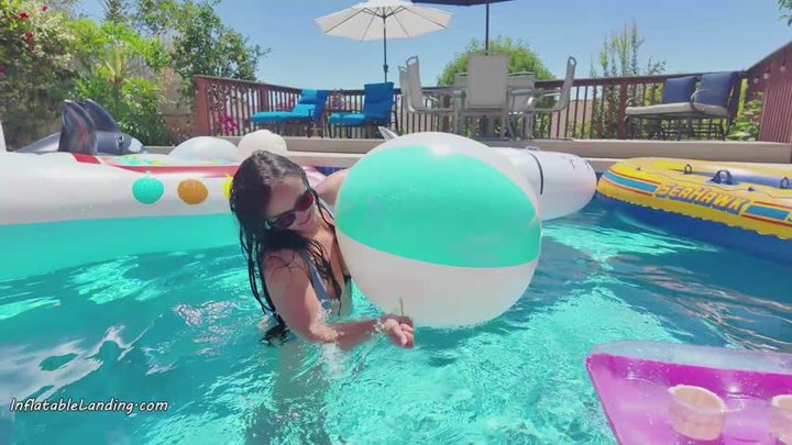 Raven Back at the Pool to Deflate and Destroy Part 1 of 3! HD (1920x1080)