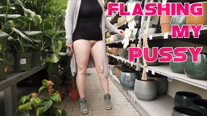 Flashing my pussy in the garden center copy