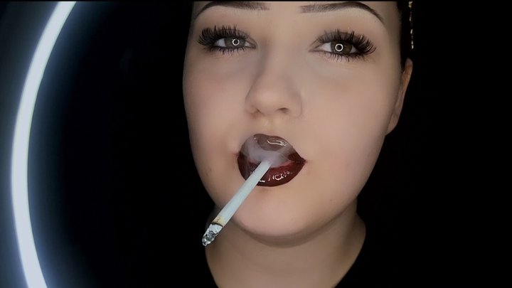 Two Slims & Glossy Burgundy Lips