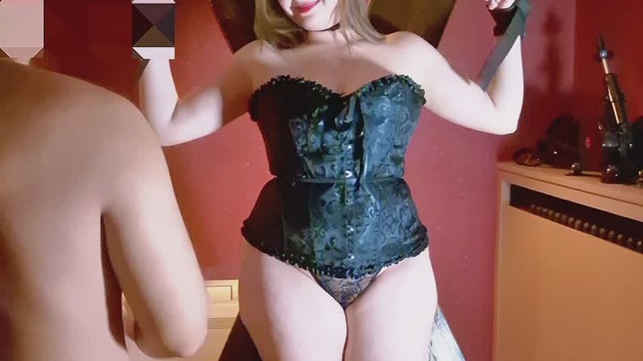 Curvy Slut Tied to the Cross – Feather Tease, Paddle, Nipple Clamps & Vibrator