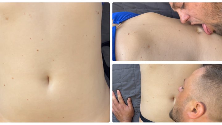 A woman's belly when she reaches orgasm SD 720