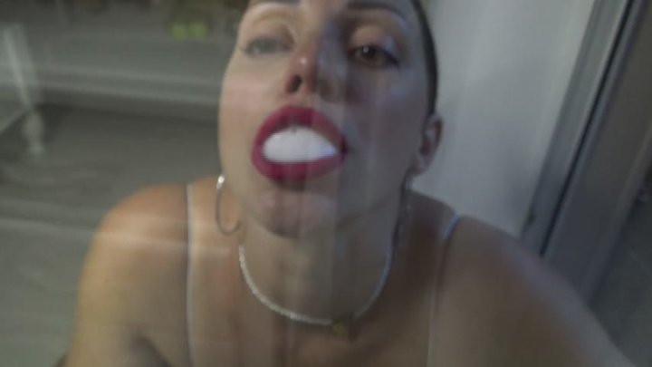 spitting red lipstick m