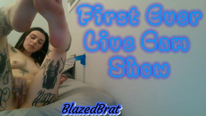 First Ever Live Cam Show Dark Blue Bikini Wall Dildo Twerk Ride | BlazedBrat