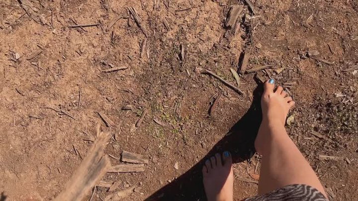 Gathering fire wood with my dirty feet