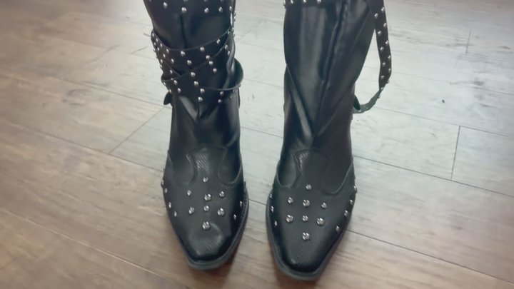 Fetcon Studded Boot Ballbusting Competition Contestant Goddess Tiff!