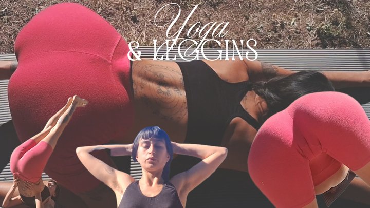 Red leggins and stretching my body