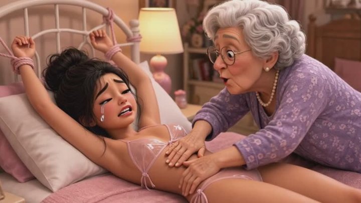 Old Granny Tickles Her 18 Year Old Girlfriend - Uncontrollable Laughter