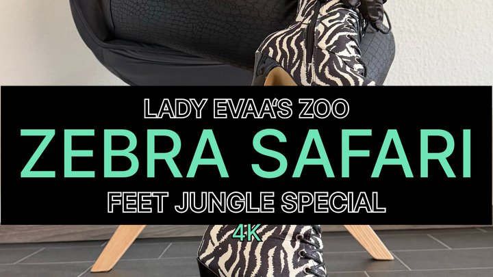 Zebra Temptation - Lace Up Heels & Elevated Leg Frame | Lady Evaa | 4K Version