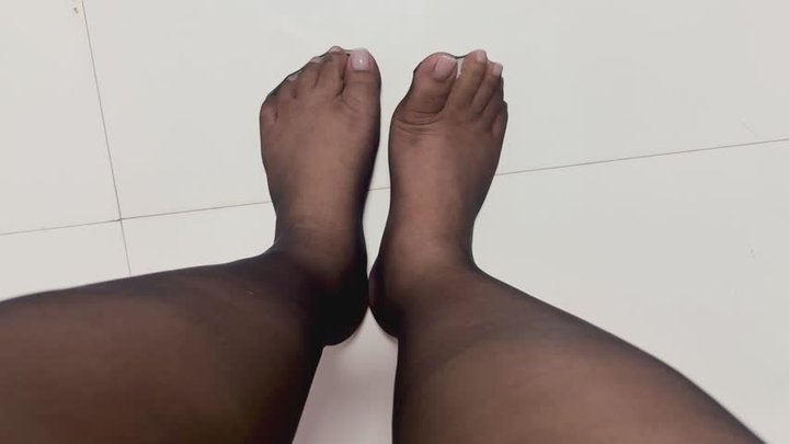 wearing the Worlds thinnest black nylon stocking copy
