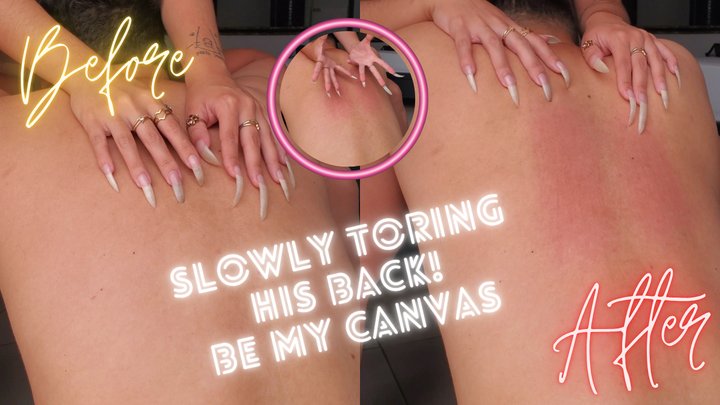 (1080p) Painfully slow SCRATCHES on his back with my bare nails!