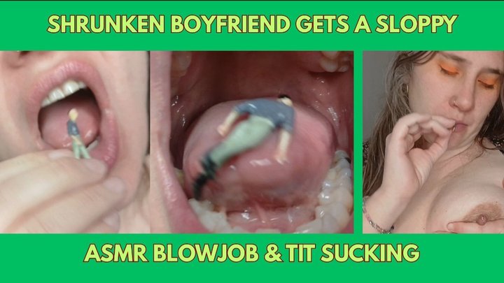 Shrunken Boyfriend Gets a Sloppy ASMR Blowjob & Tit Sucking