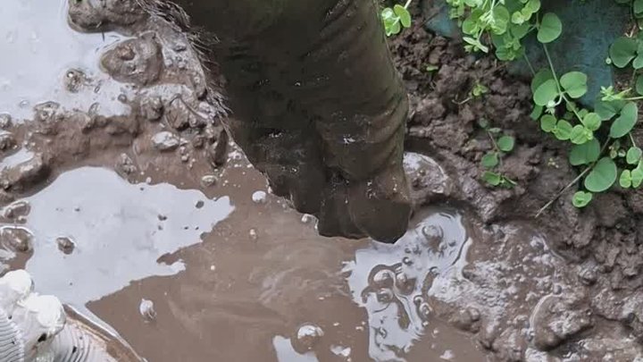 Watery mud sock play
