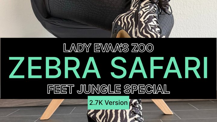 Zebra Temptation - Lace Up Heels & Elevated Leg Frame | Lady Evaa | 2,7K Version