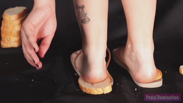 Bread Crushed in Flip Flops - 4K MP4