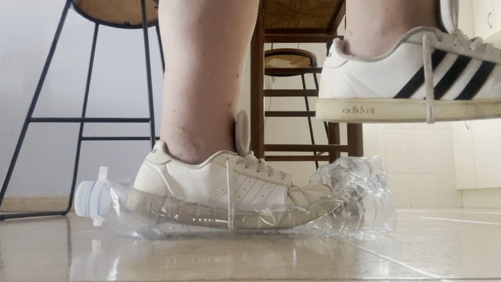 "Plastic Jug Crushed In White Adidas By Man!" - Sneaker Stomping