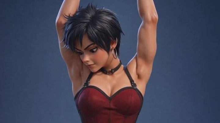 naughty vamp girl poses and licks her own stinky armpits for you to watch
