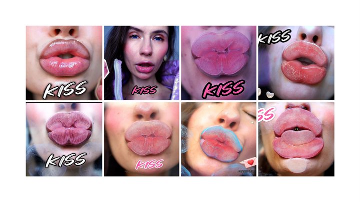 Clear Shiny lipgloss kiss Compilation