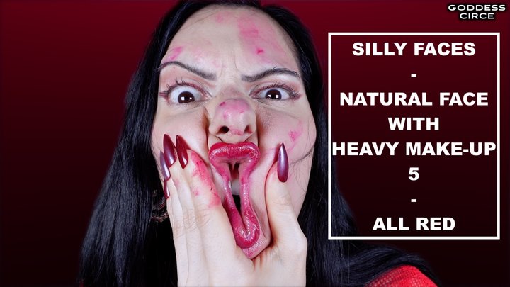 SILLY FACES - NATURAL FACE WITH HEAVY MAKE-UP 5 - ALL RED