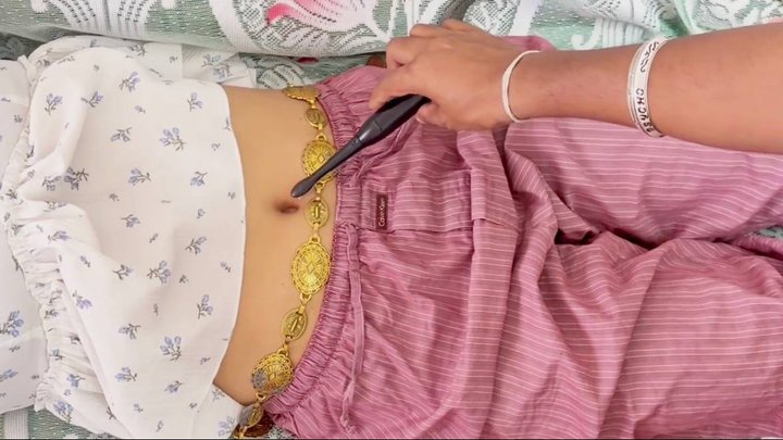 Golden Indian Goddess: Extreme Belly & Navel Tickling Part 2