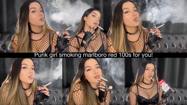 Punk girl smoking marlboro red 100s for you!