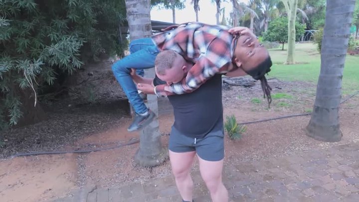 Muscle & Giant Lift and Carry Tiny Twink Off the Ground – Part 3