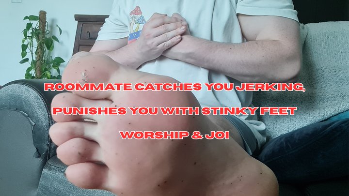 Roommate Catches You Jerking to His Socks, Punishes You with Stinky Feet Worship