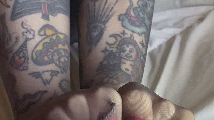 Delicious toes and soles in nylon