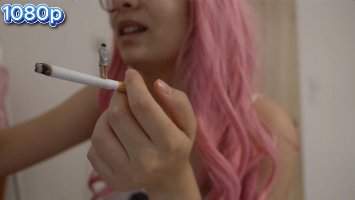 Giantess Smoke Tiny Man Trapped in a Cigarette