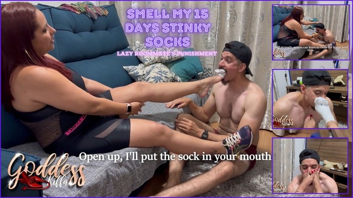 Smell My 15-Day Stinky Socks – Lazy Roommate’s Punishment from Goddess Kiffa - F