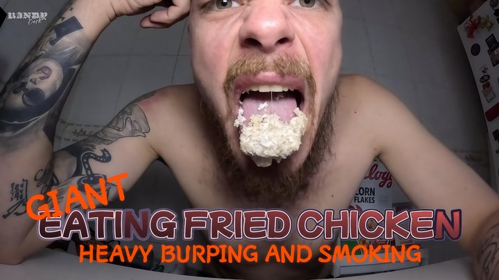 Giant eating, burping and smoking on your face