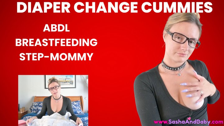 ABDL DIAPER - Stepmom Gives Cummies in Diaper and Breastfeeding - Lactating - Di