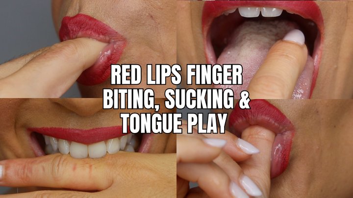 Red lips finger play - OnlyVanessa
