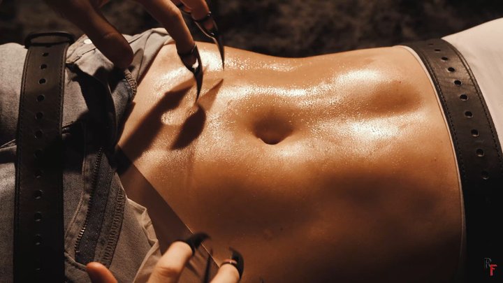 Tickling Taisia’s Deep Belly Button, Toned Abs and Wet Armpits - Licking and Oil