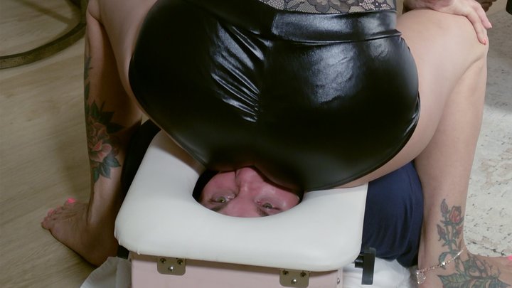 Latex Shorts Facesitting In The Box - Low Angle- 1080P High Definition