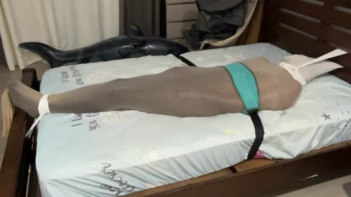 Tied Pantyhose Encasement Bondage | Nylon Cocoon | 720p