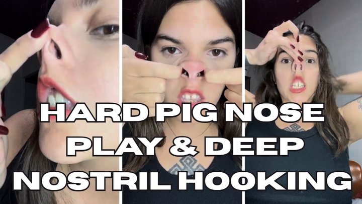 Hard Pig Nose Play & Deep Nostril Hooking (Multiple Angles)