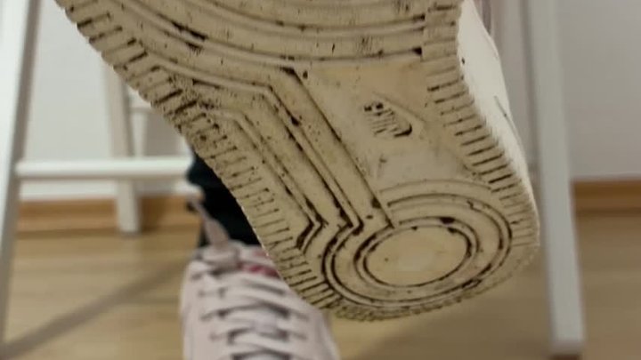 FULLHD POV Dirty Nike AF1 and used black ankle socks copy