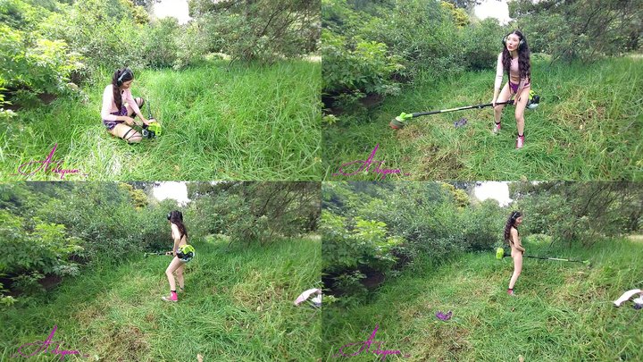 Lawnmower Summer Striptease Cutting the Grass