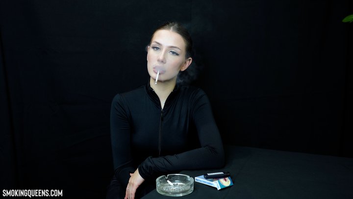 [7] Lesya is smoking all-white superslim Vogue cigarette, sometimes smoking hand