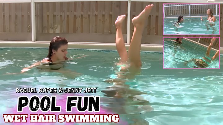 Wet Hair & Pool Fun With Raquel Roper & Jenny Jett 4K