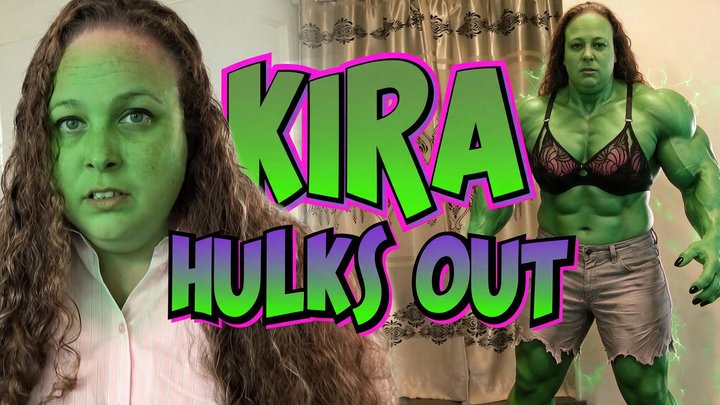Kira Hulks Out At Work – Office Anger Muscle Transformation Clothing & Shoe Dest