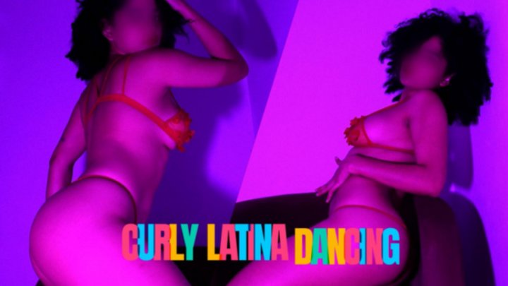 Curly Latina Dances in Red Lingerie - Gianna